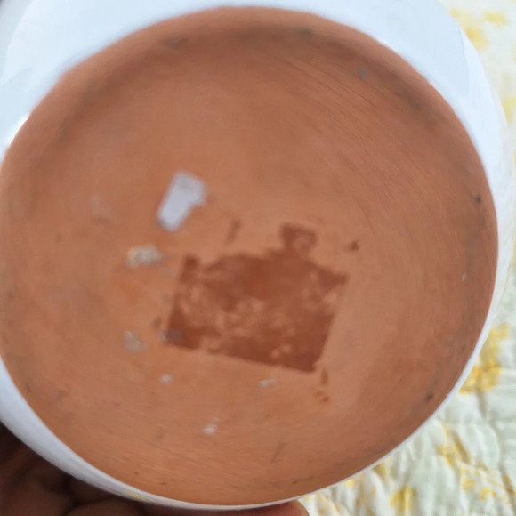 Pique-Fleurs Made In France Hand Painted Vase 6 Holes Blue Flower/Green Leaves - Picture 5 of 9